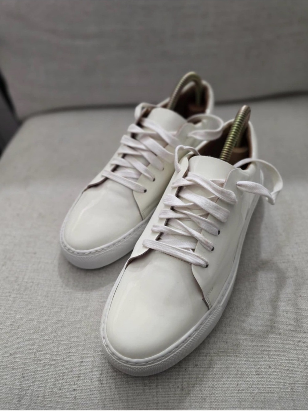 Acne Men’s White Leather Low-Top Sneakers